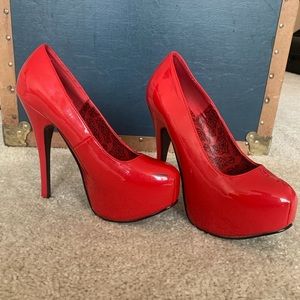 Bordello Patent Red Stiletto Heels